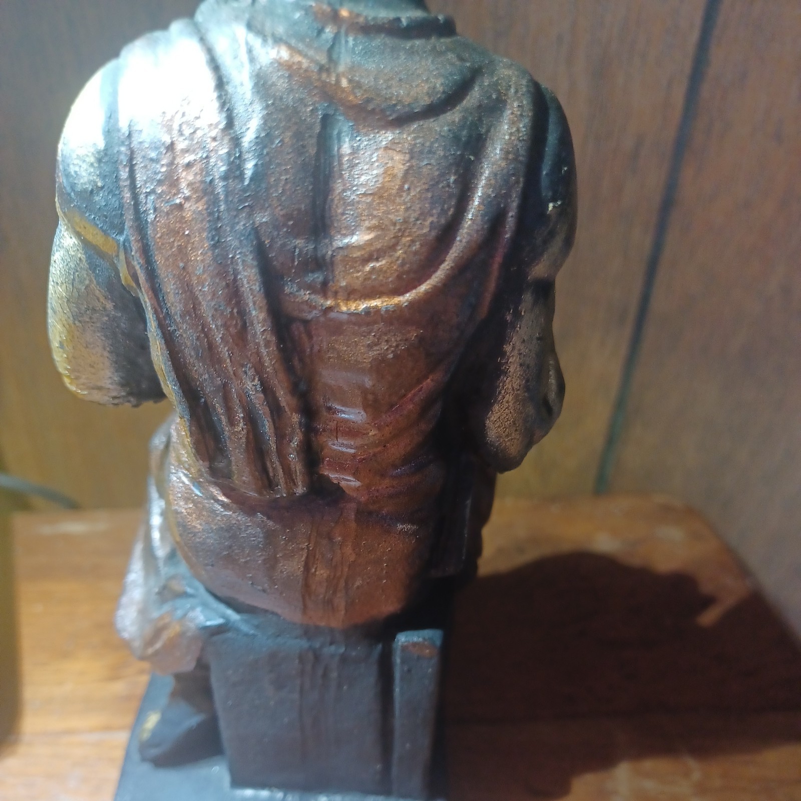 Vintage 7.5 Inch Michelangelo MOSES Sculpture Handcrafted From Coal