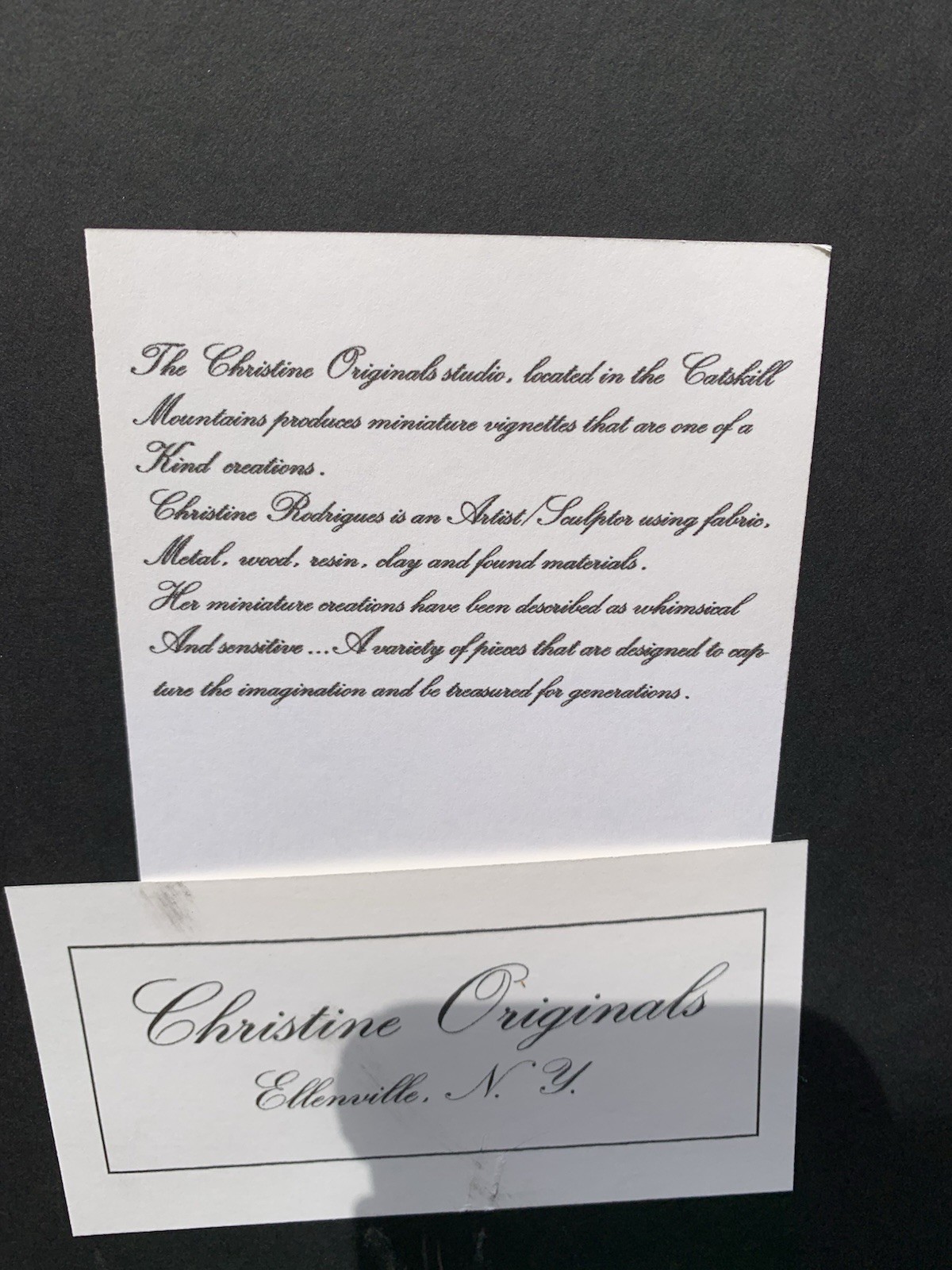 Miniature Christine Schukow Originals Art Glass Collection Framed Box New York