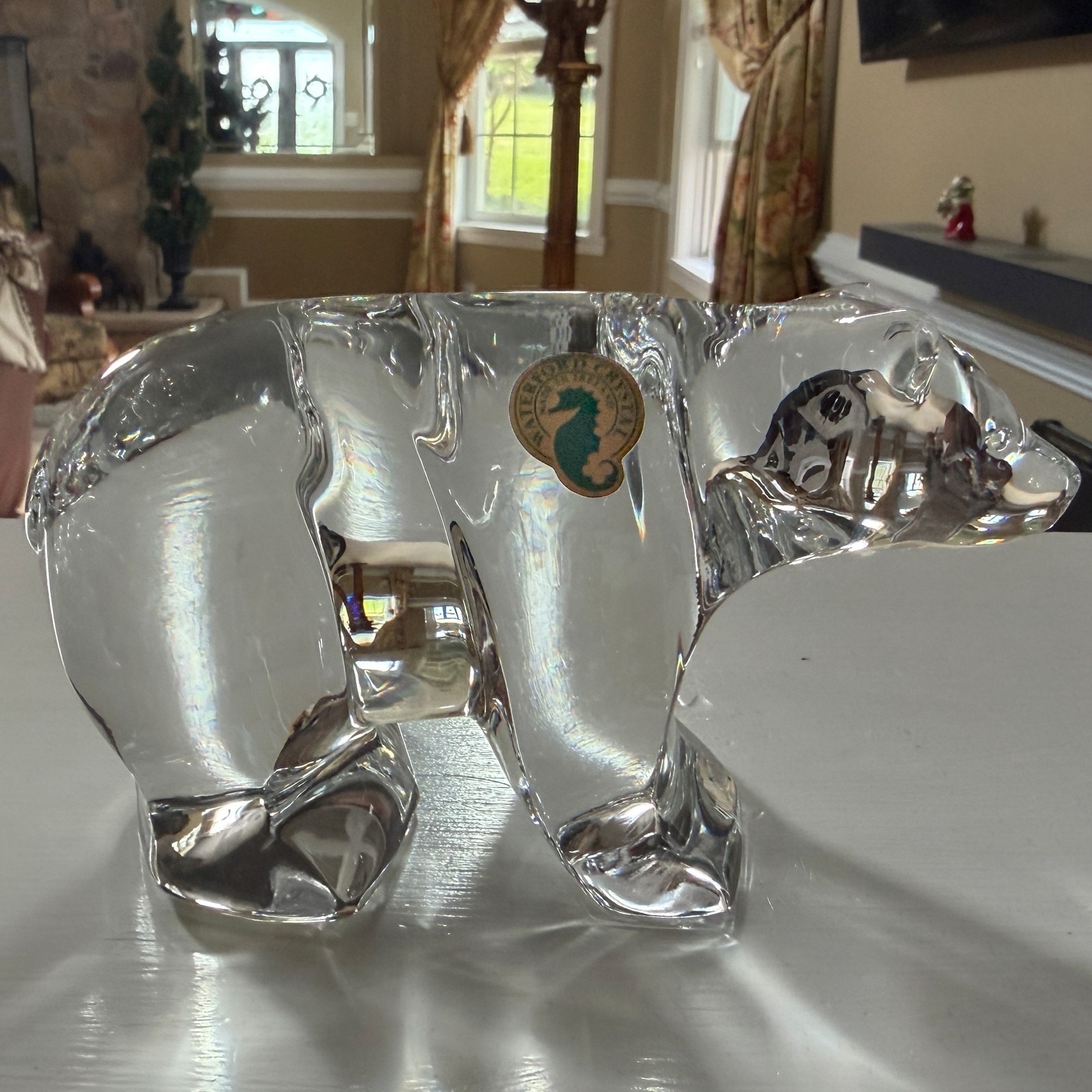 Waterford Crystal Ireland Made BEAR 5 3/8″ Paperweight Figurine Sculpture MIB