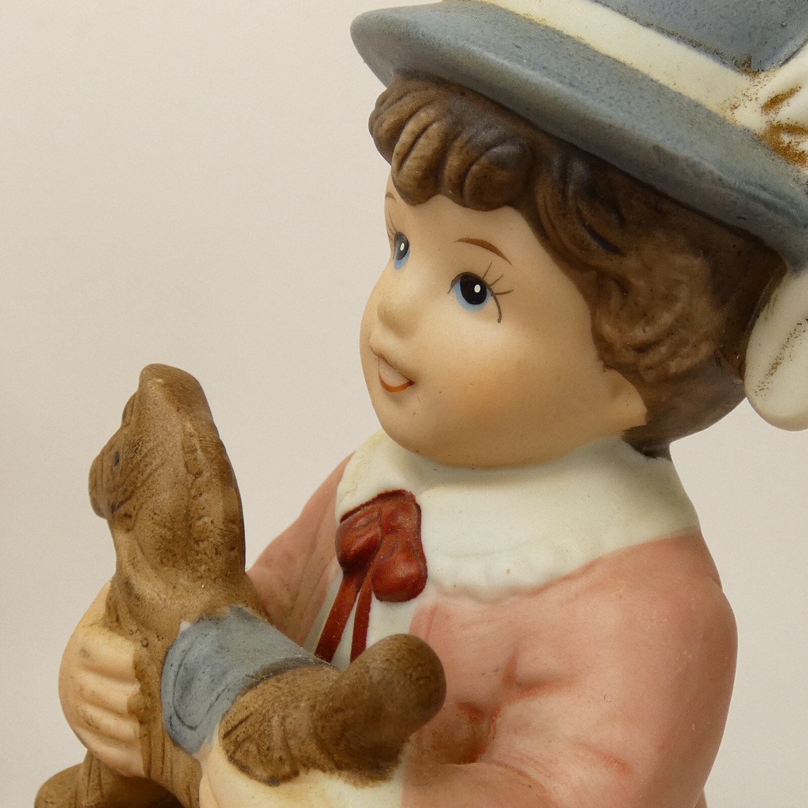Vintage 1970’s Homco Girl Doll Boy Rocking Horse Toys Figurine #1419 AGJ&L