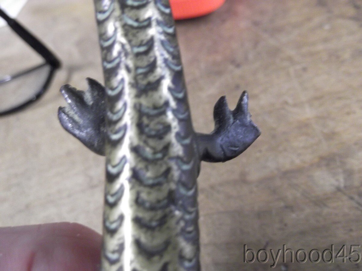 Vintage Bronze Figurine–2 HEADED LIZARD