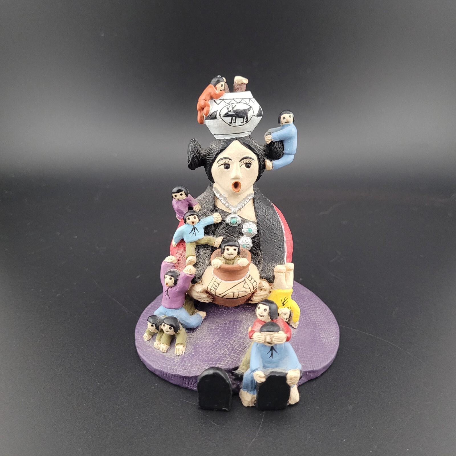 Storyteller Figurine Statue Hispanic Culture Folk Art Woman With Children