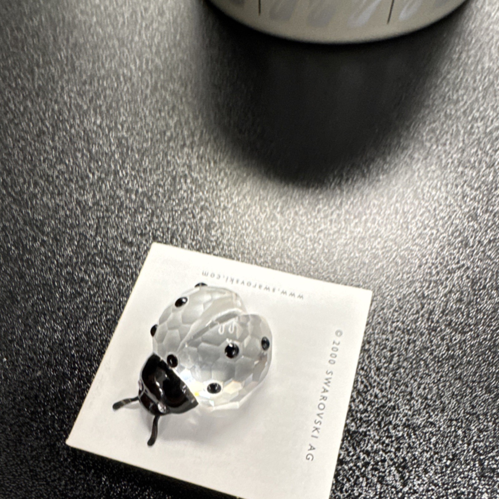 Swarovski Silver Crystal Ladybug Figurine Clear Black Boxed with Certificate