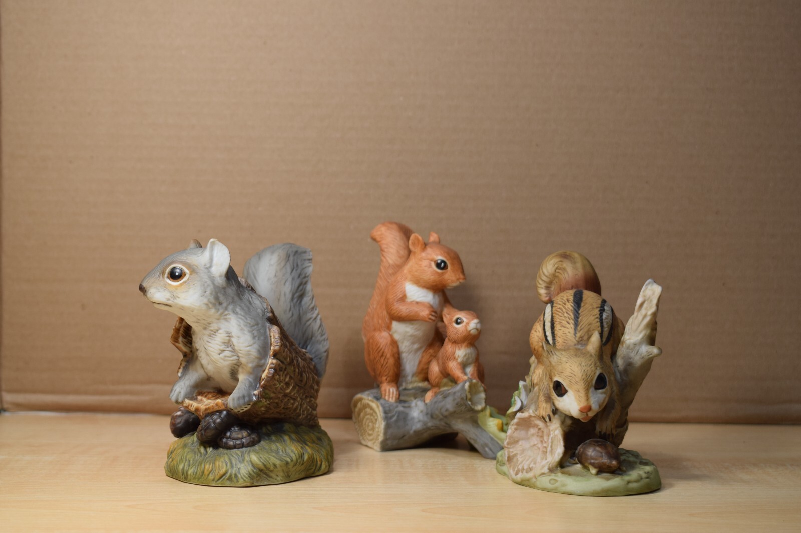 Homco Masterpiece Ceramic Squirrel/chipmunk Figurines – Lot of 3