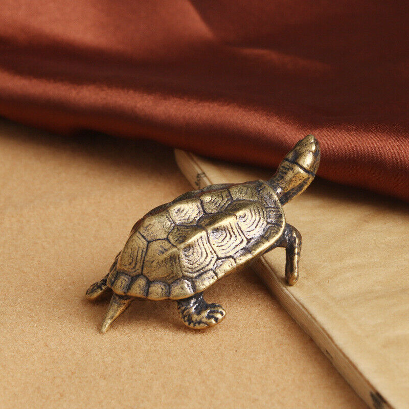 Vintage Brass Turtle Figurine Statue Home Ornaments Animal Figurines Gift