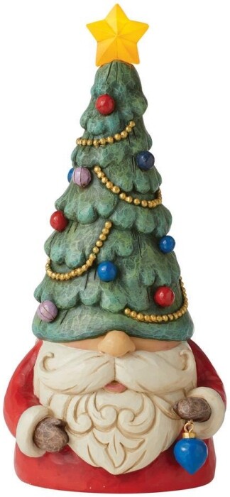 Jim Shore Heartwood Creek Christmas Tree Lighted Gnome Figurine New 6011154 TC