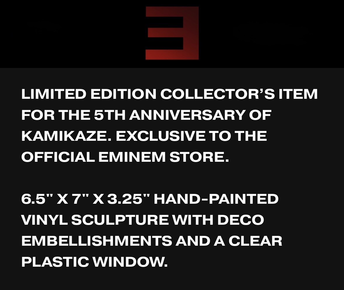 Limited ED Eminem Kamikaze Hand Painted Plane 6.5” X7” X 3.25” Vinyl Sculpture