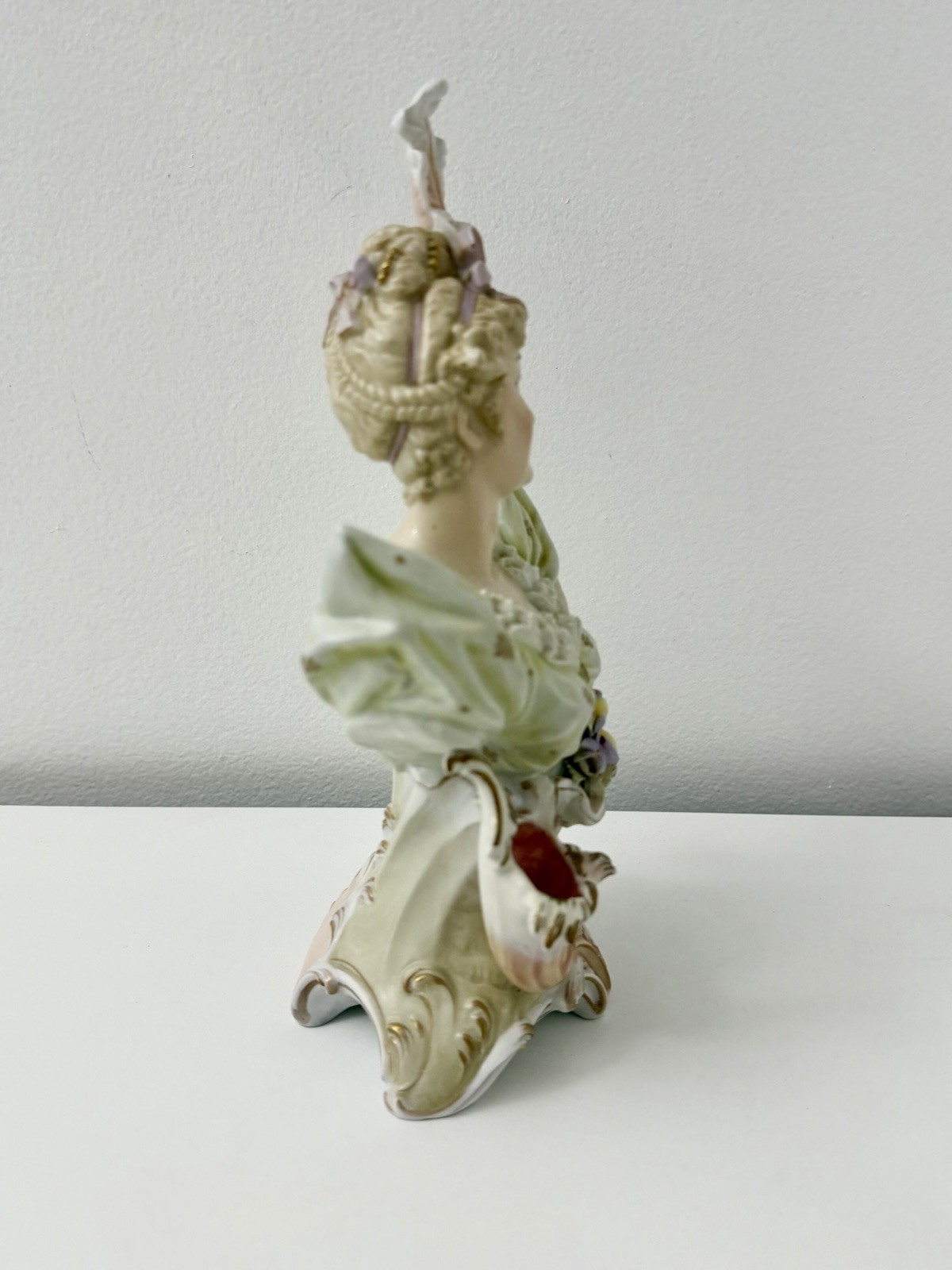 E & A Muller Antique Porcelain Art Nouveau Lady Bust 10″ Woman Figurine