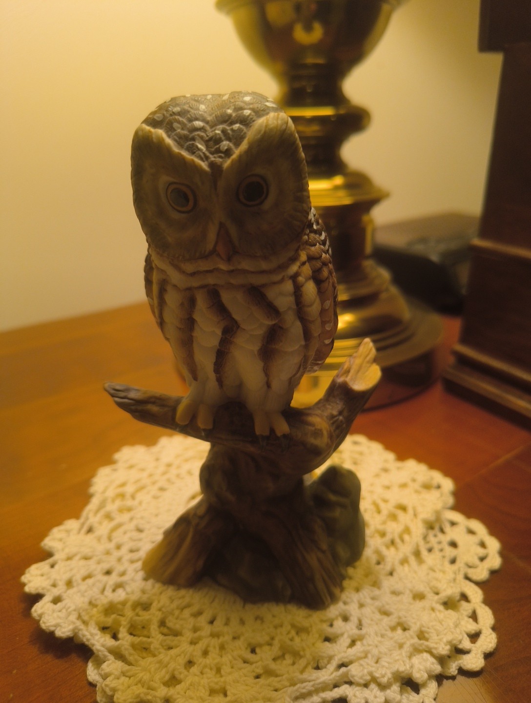 Vintage “Richards Owl” Porcelain Bird Figurine by John James Audubon – 1982