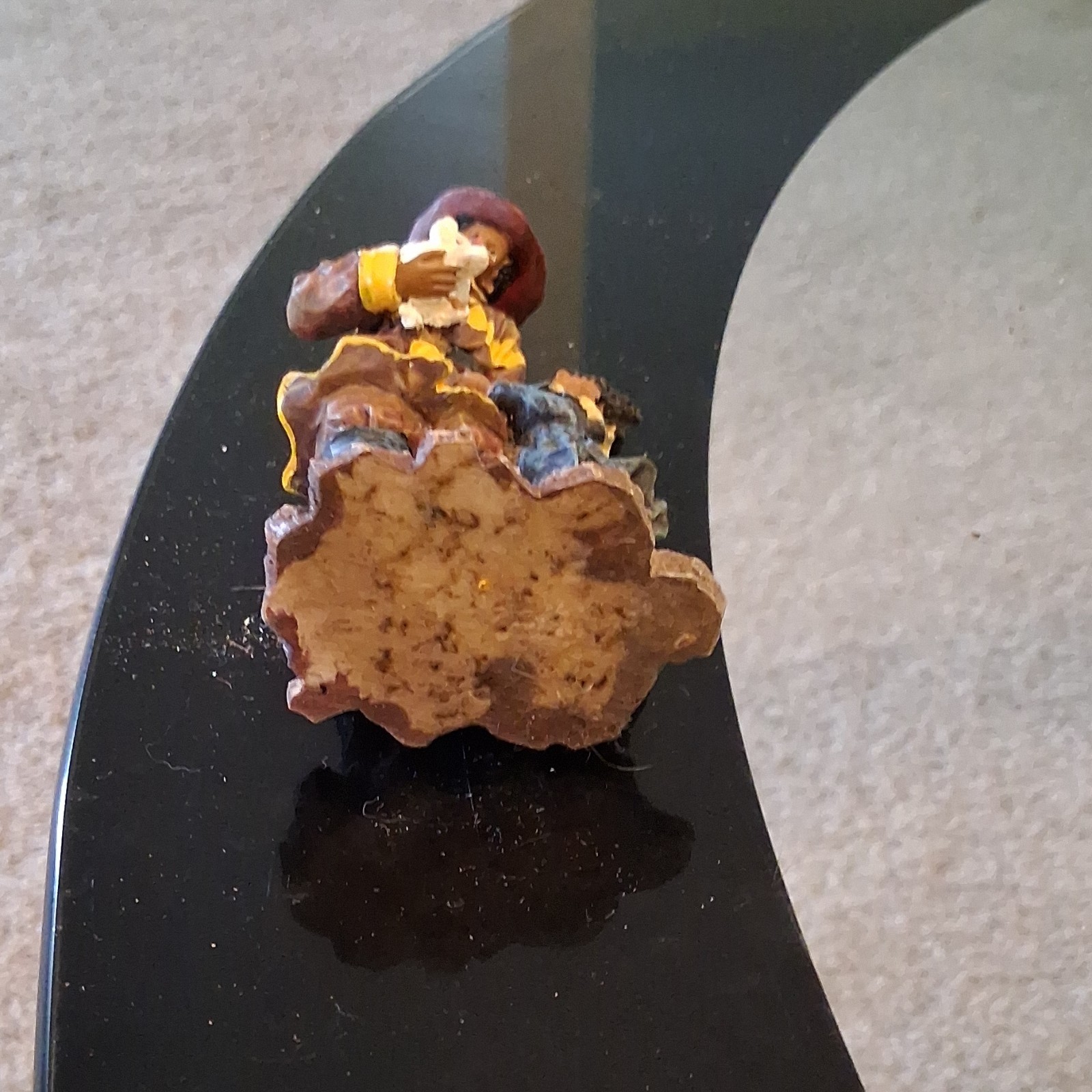Hand Painted Resin Firefighter Figurine, 3D Effect, Brown Yellow People Theme