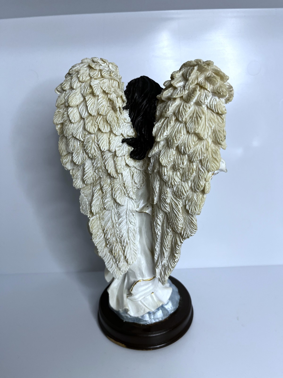 2002 Vintage Ebony Treasures African American Guardian Angel Statue Figurine