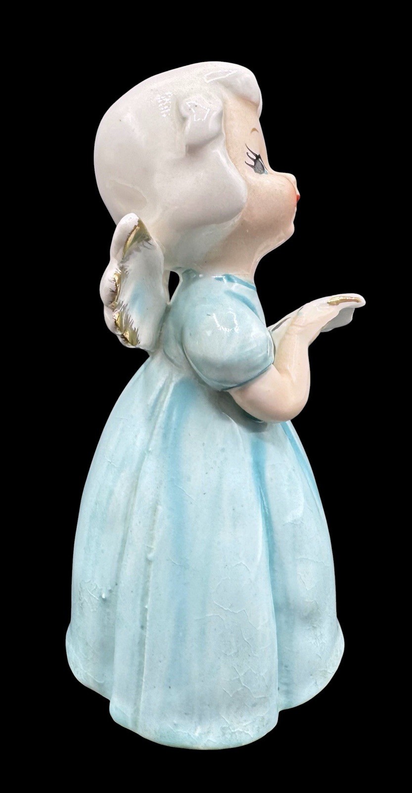 Vintage Nippon Yoko Boeki Co Japan Angel Figurine Holding Sheet Music Book Blue