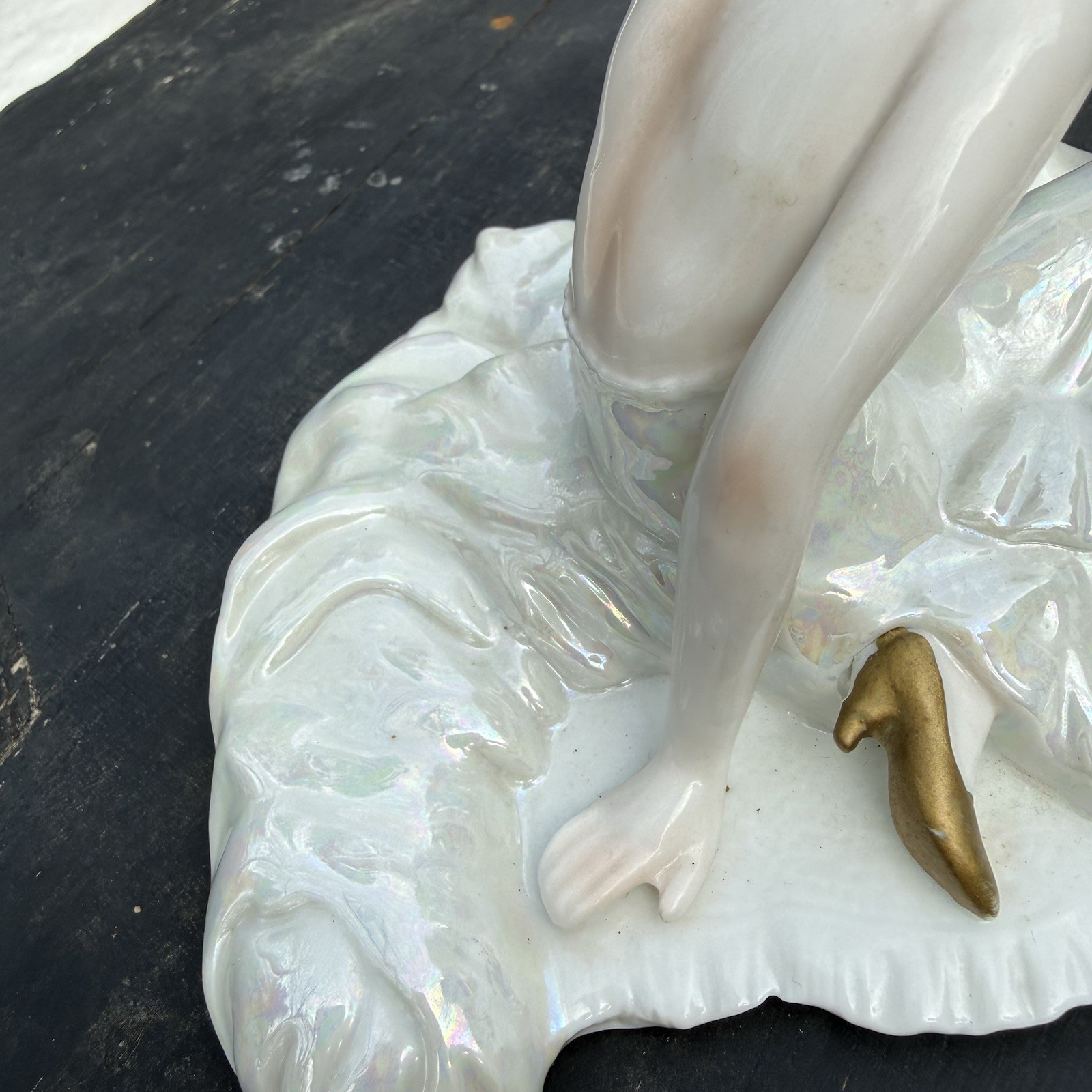 Vintage Royal Dux Bohemia Art Deco Iridescent Figurine