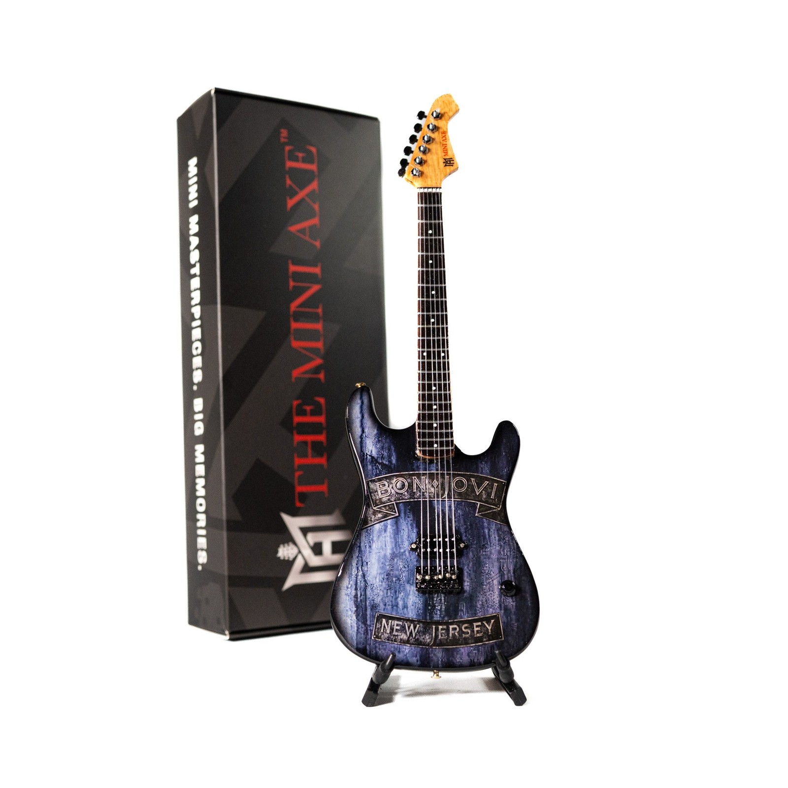 The Mini Axe Bon Jovi “New Jersey” 10” Wooden Mini Miniature Guitar Replica