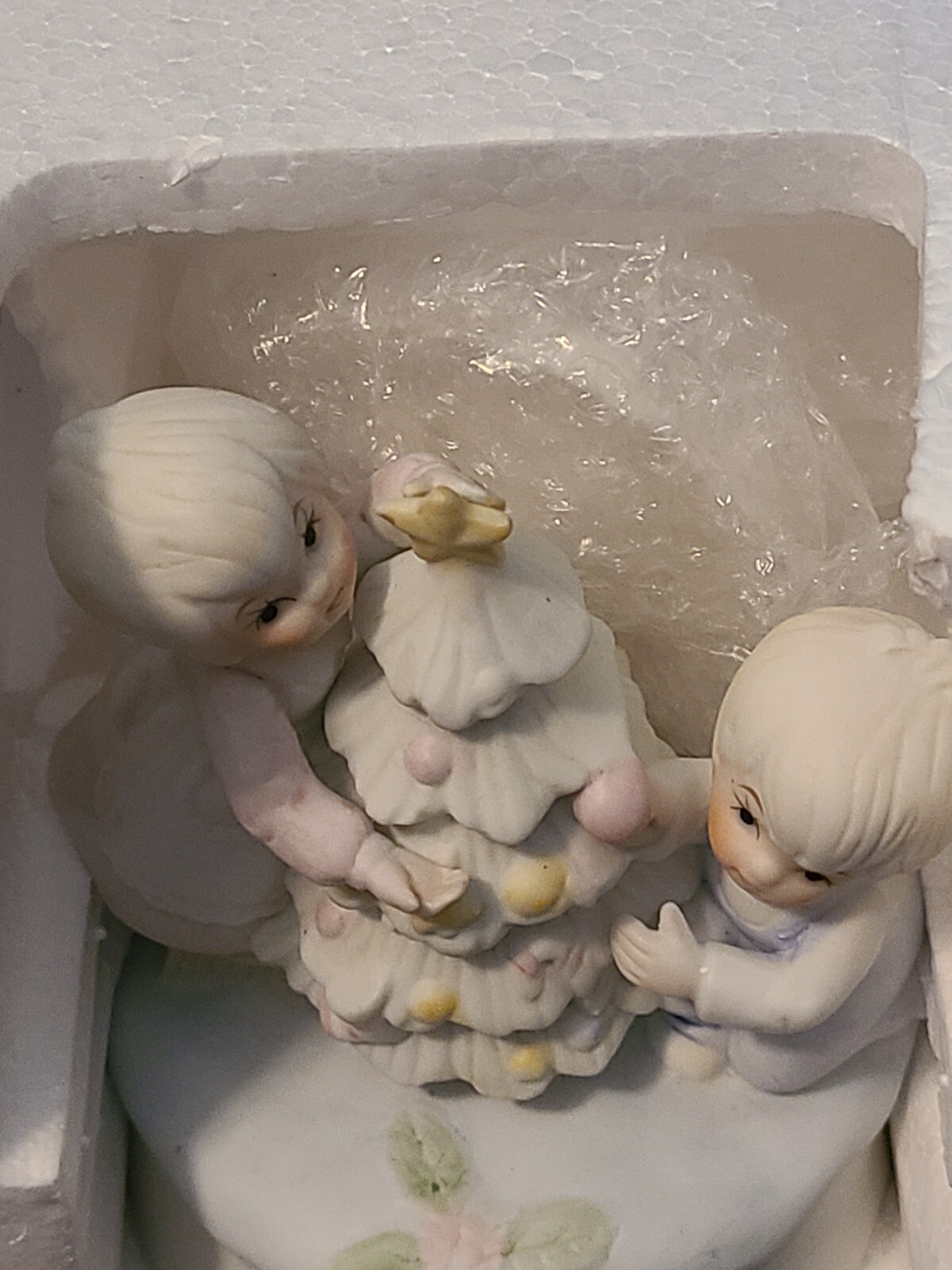 Musical Porcelain Figurine Plays Silent Night Melody