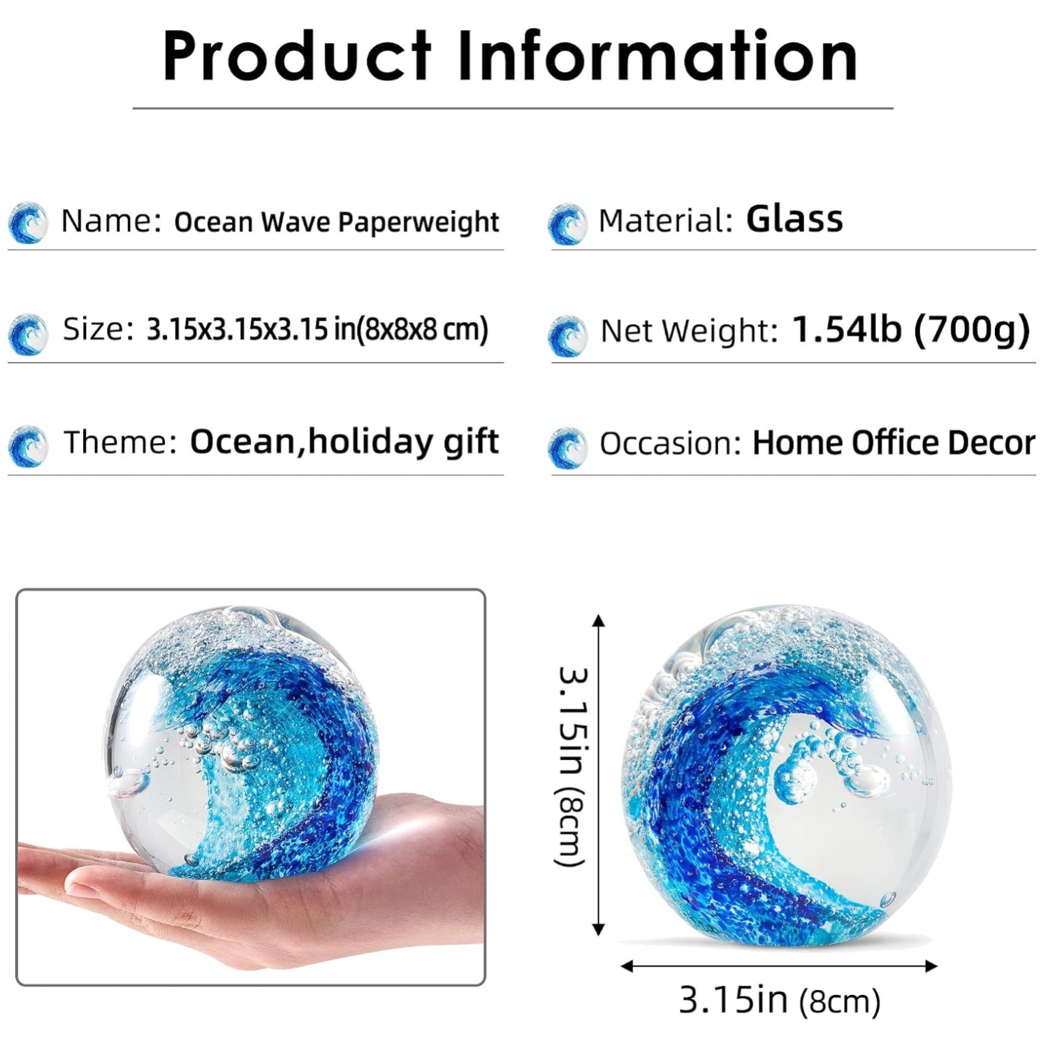 Elegant Ocean Waves Figurine – Home & Office Decor