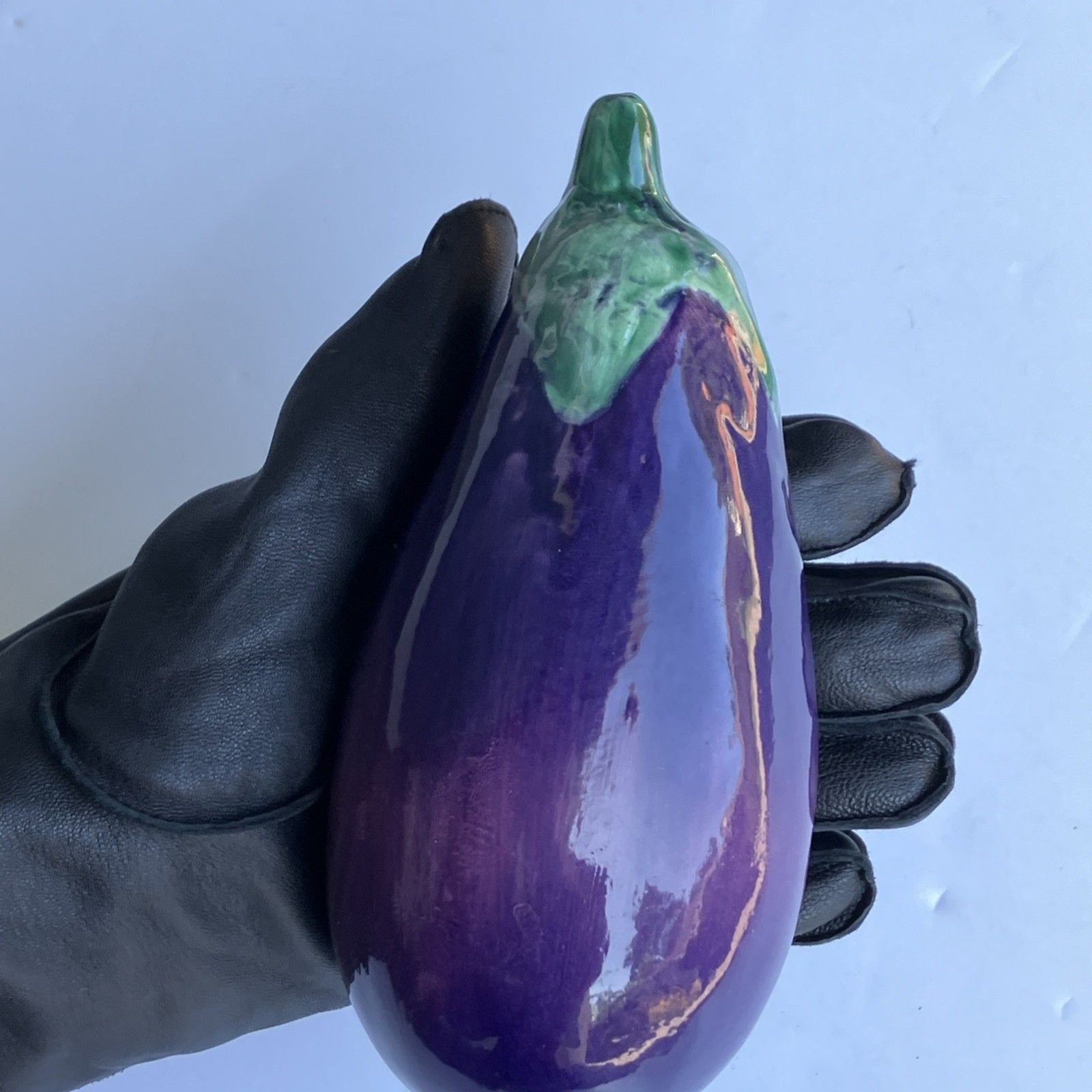 Vintage A Due Tosin Italy Majolica Ceramic Eggplant Art Pottery Vegetable Purple