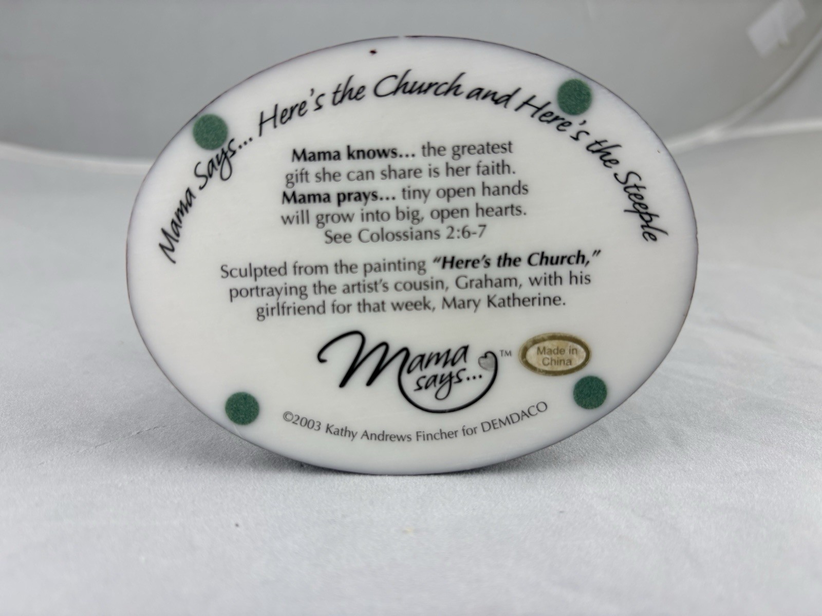 Demdaco Mama Says Here’s The Church & Here’s The Steeple Figurine 2003