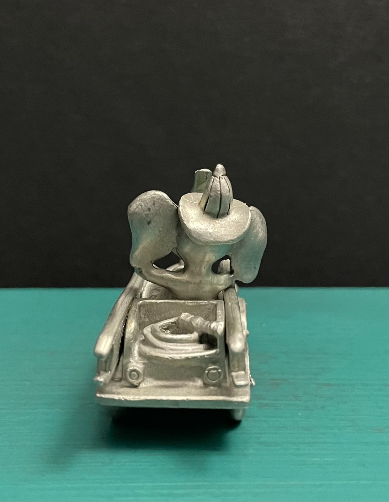 Spoontiques Pewter Elephant Fireman Fire Engine Truck Hose Hat Ladder Figurine