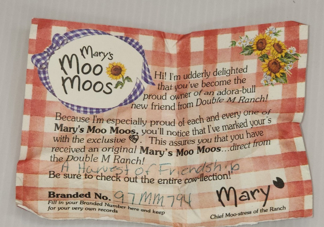 Enesco Mary’s Moo Moos A Harvest Of Friendship figurine.