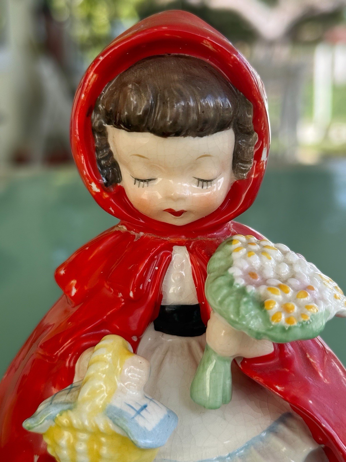Napco Little Red Riding Hood Ceramic Figurine 1950s Fairy Tales Original