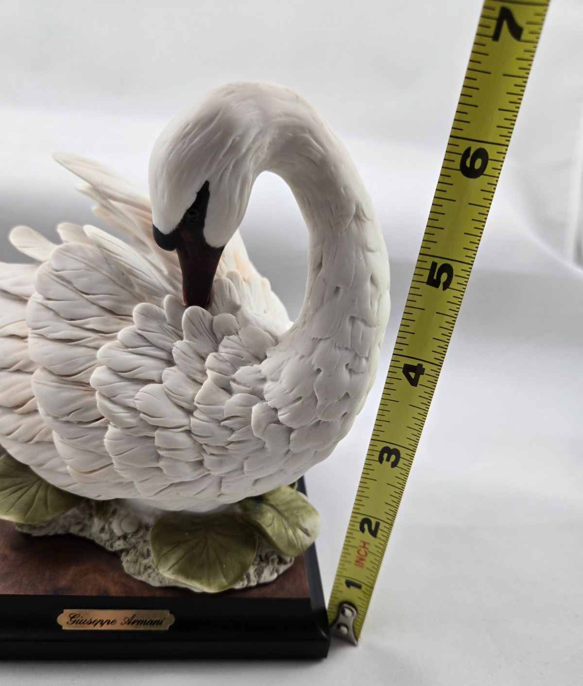 Giuseppe Armani Porcelain Swan Sculpture Florence Italy Figurine Art 0715-S