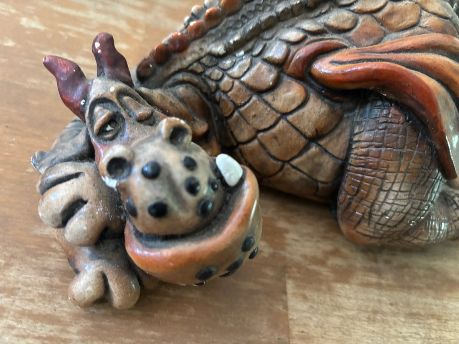 Vintage John Raya Beasties Of The Kingdom Small Sleeping Dragon Statue Figurine