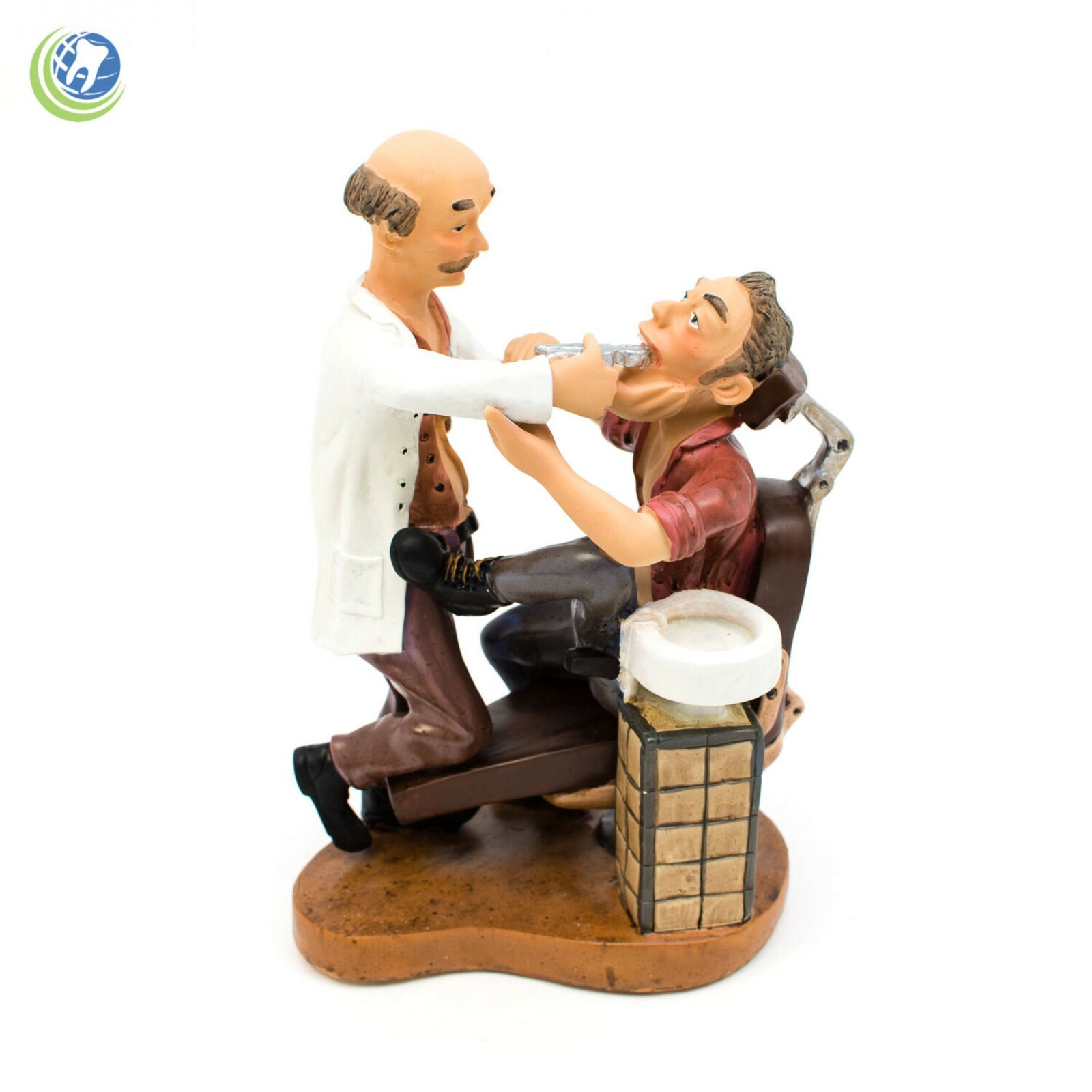 Classic Vintage Dentist Performing Extraction Dental Figurine 3D Large Model