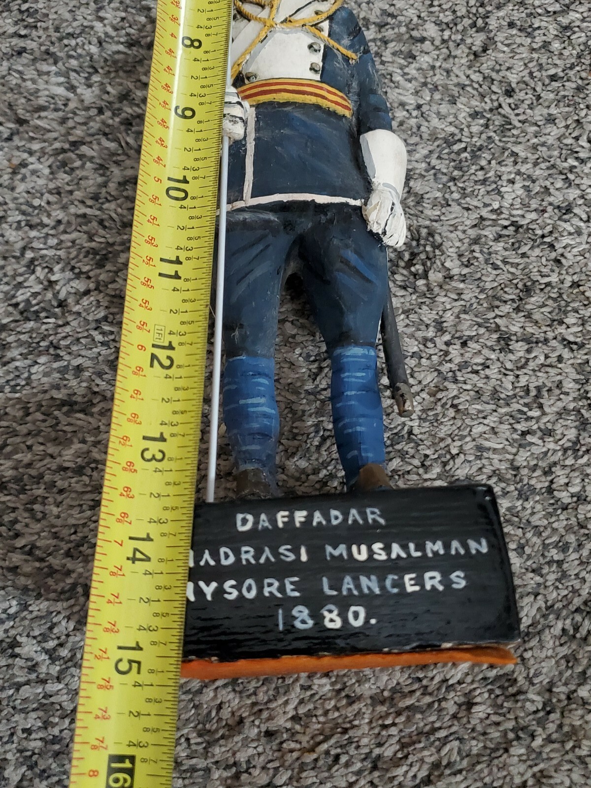 Wood Carved Indian Calvary Vintage Daffadar Madrasi Musalman Mysore Lancers 1880