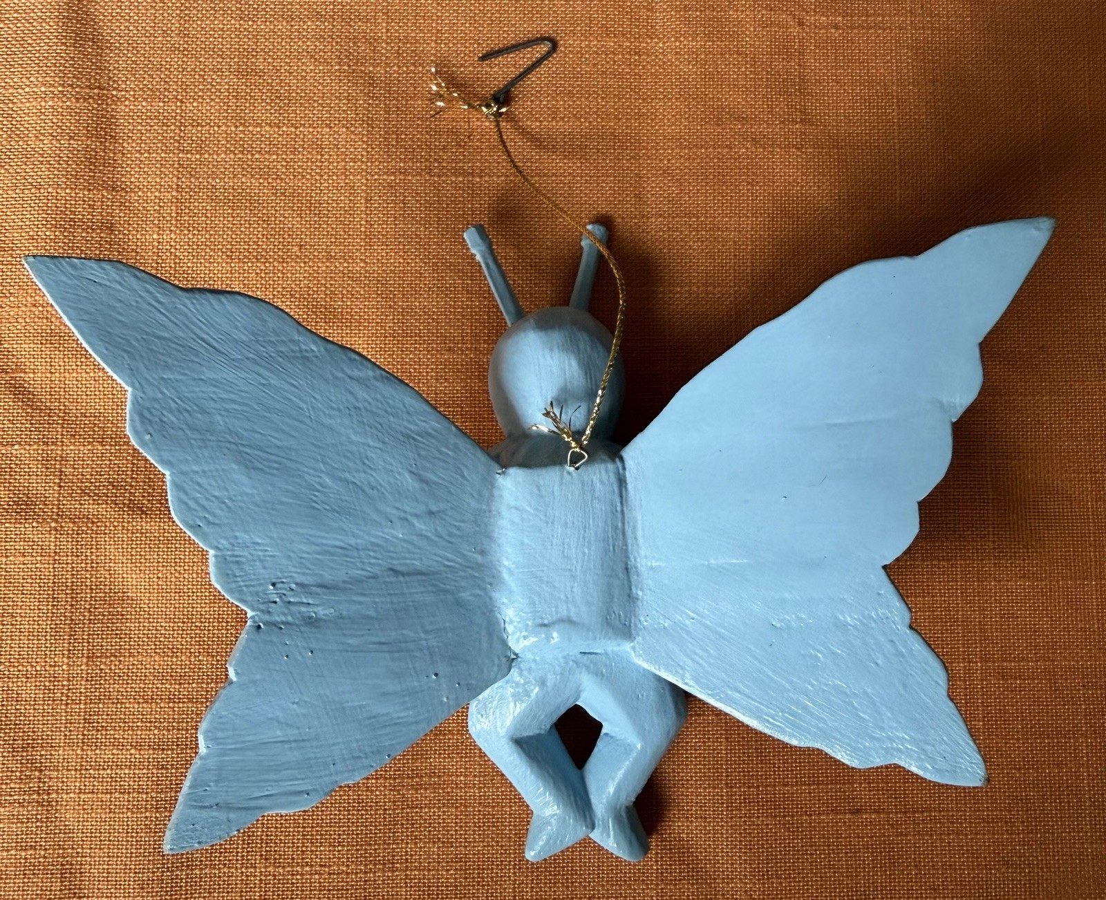 ANTHROPOMORPHIC BUTTERFLY BUG Ornament Wall Figurines Set Of 2 Kitsch Style