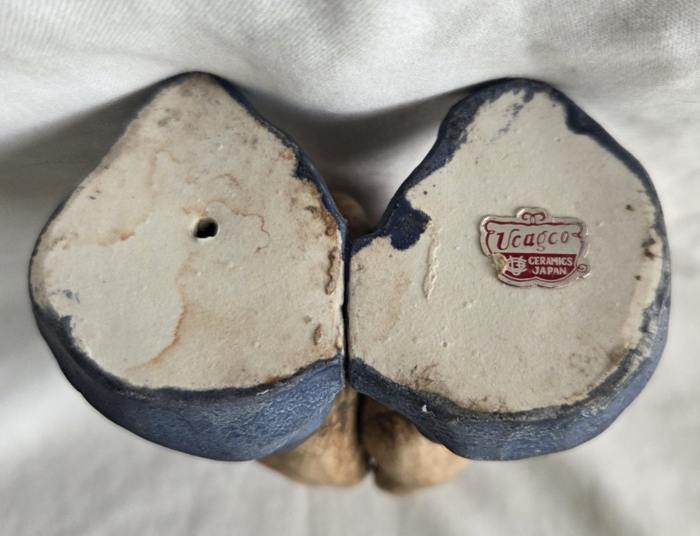 Praying Hands Sculpture Ucagco Ceramics Japan Figurine Figure Vtg Rustic Blue
