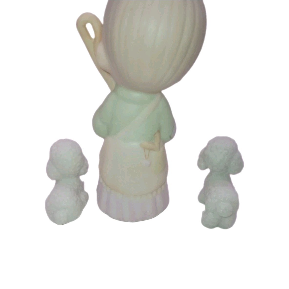 Vintage Precious Moments Nativity Shepherd With Staff And 2 White Lambs 183962