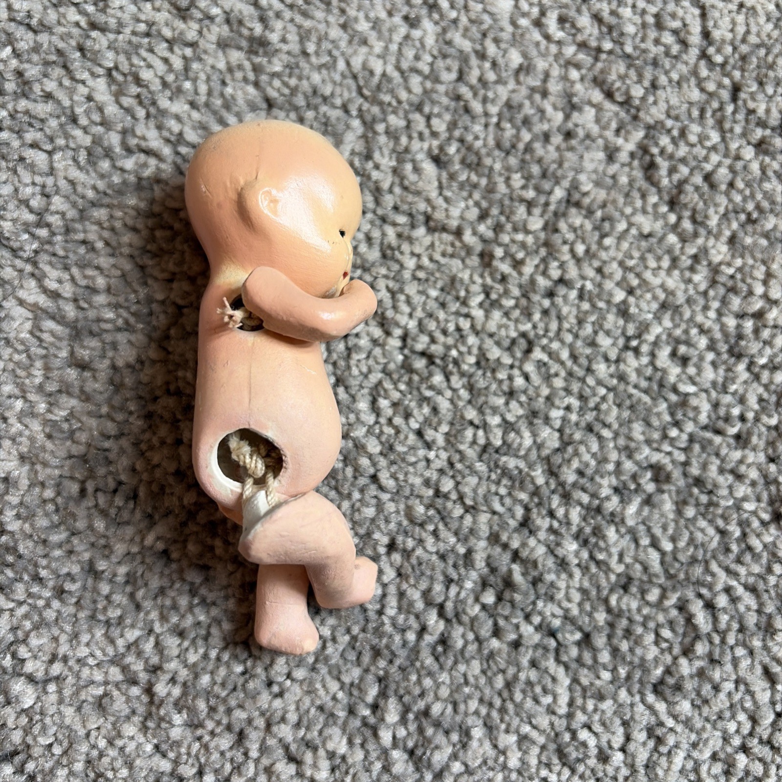 Antique Baby Doll Bisque Miniature Jointed Figurine Painted Porcelain JAPAN 3.5″