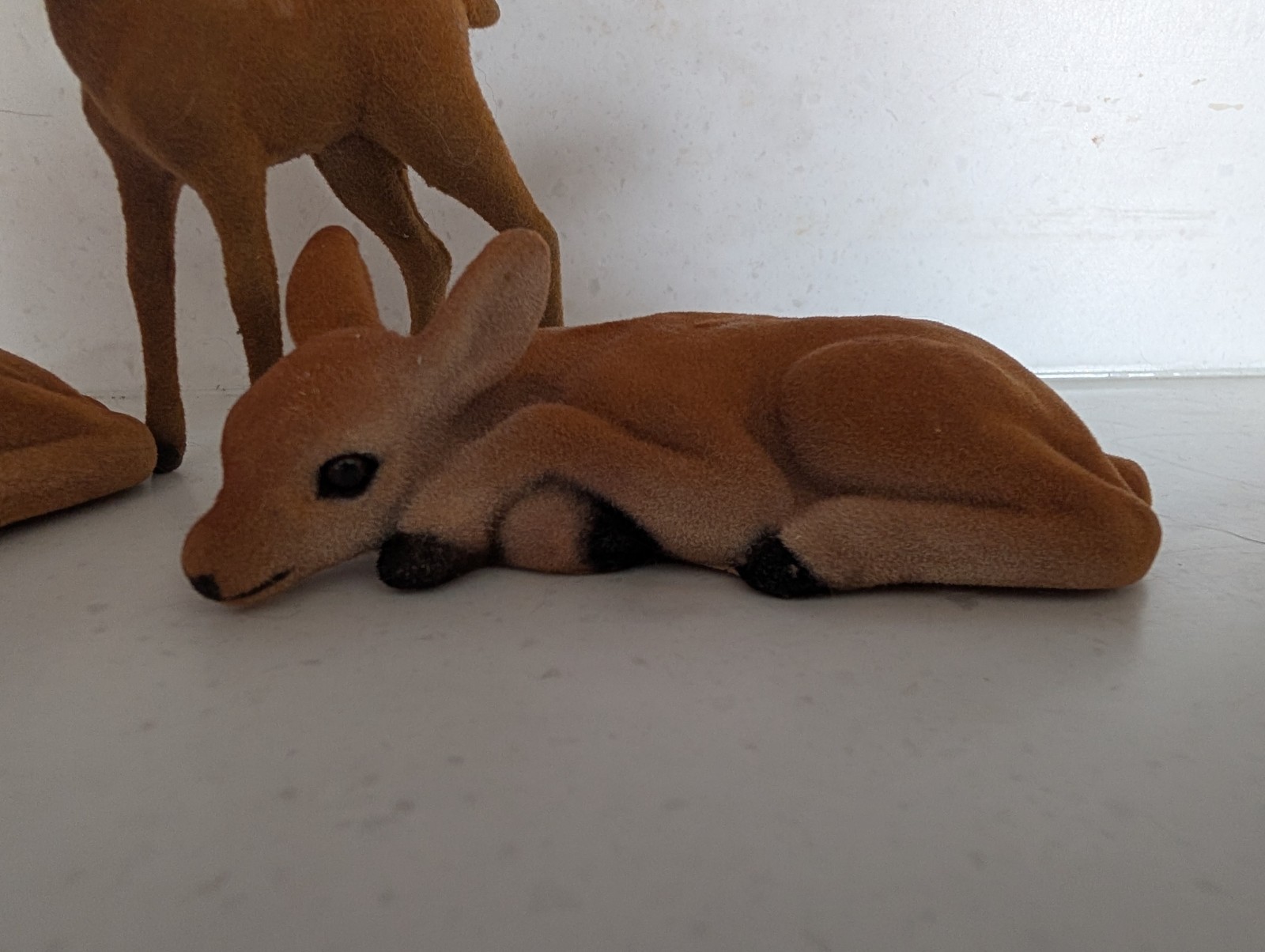 Set Of 3 Flocked Fawns