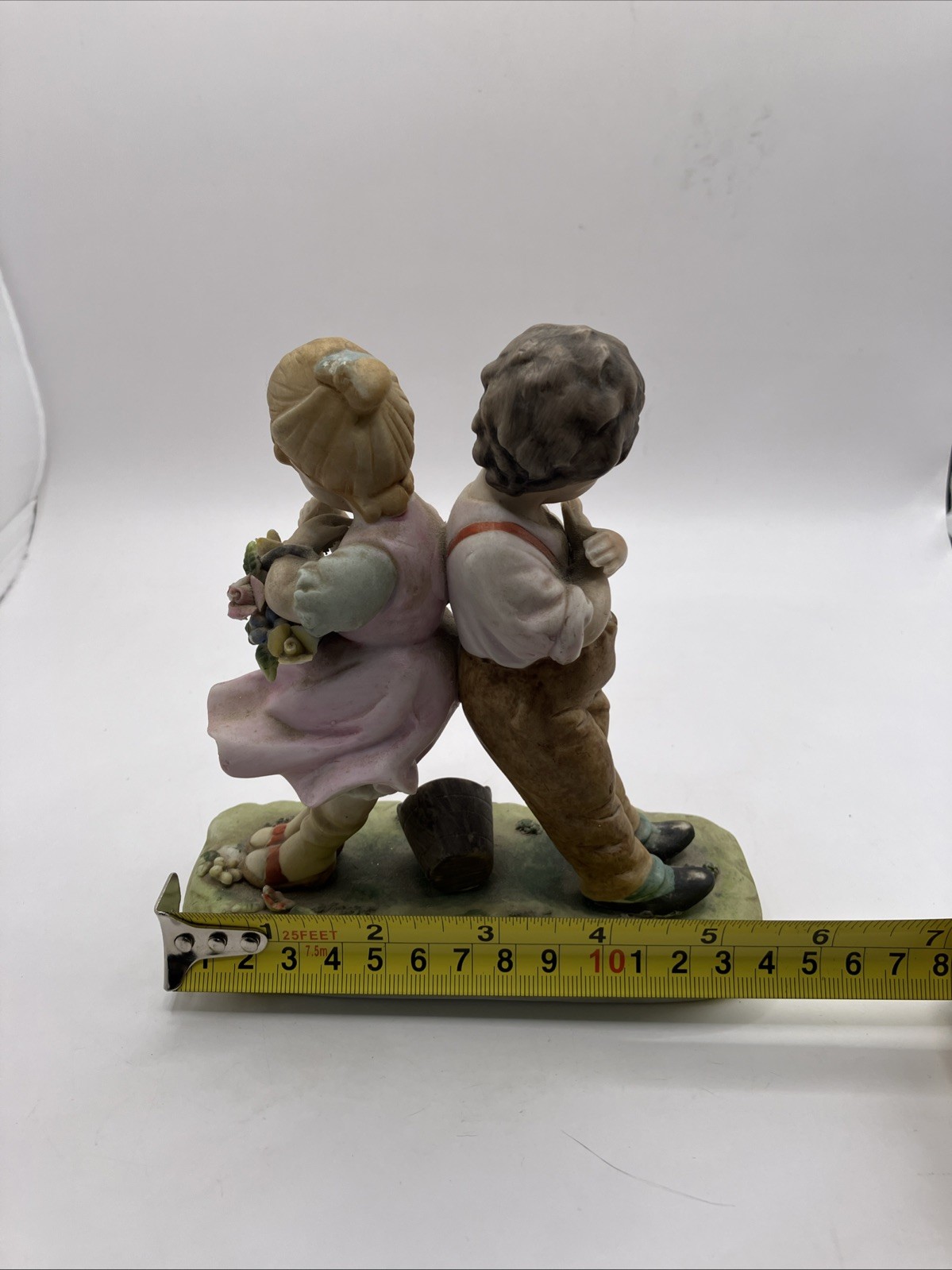 Vintage Capodimonte Porcelain Figure of a Young Boy and Girl