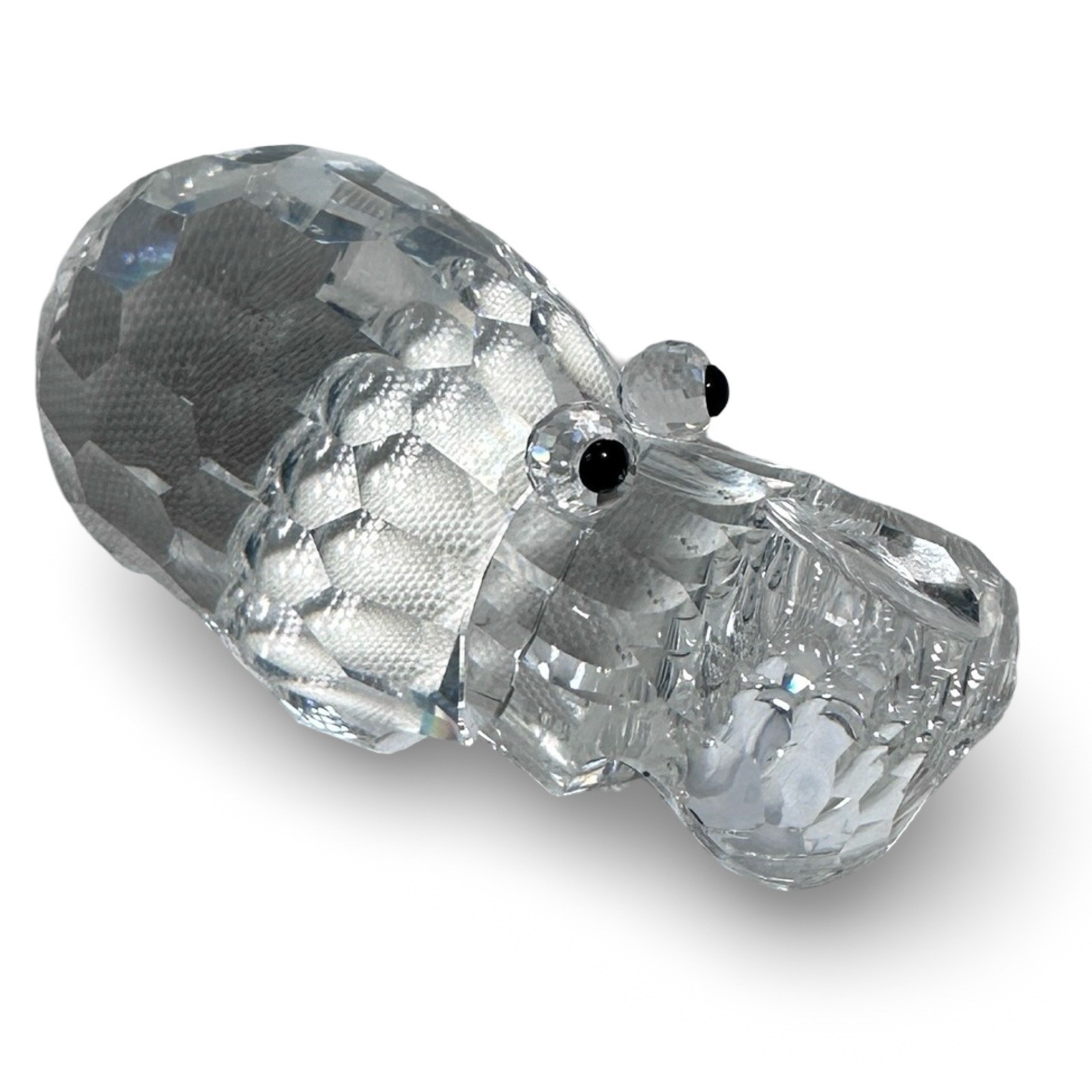 Swarovski Silver Crystal Hippo Figurine Rare Encounters Max Schreck Clear