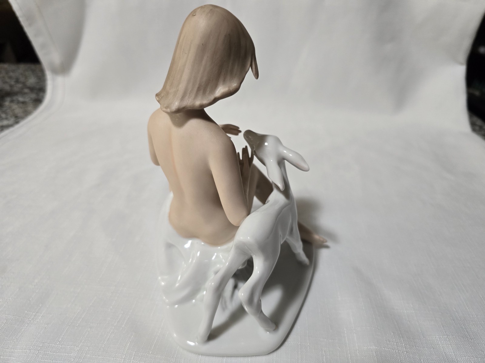 Vintage Wallendorf Nude Woman With Fawn Porcelain Figurine 1764