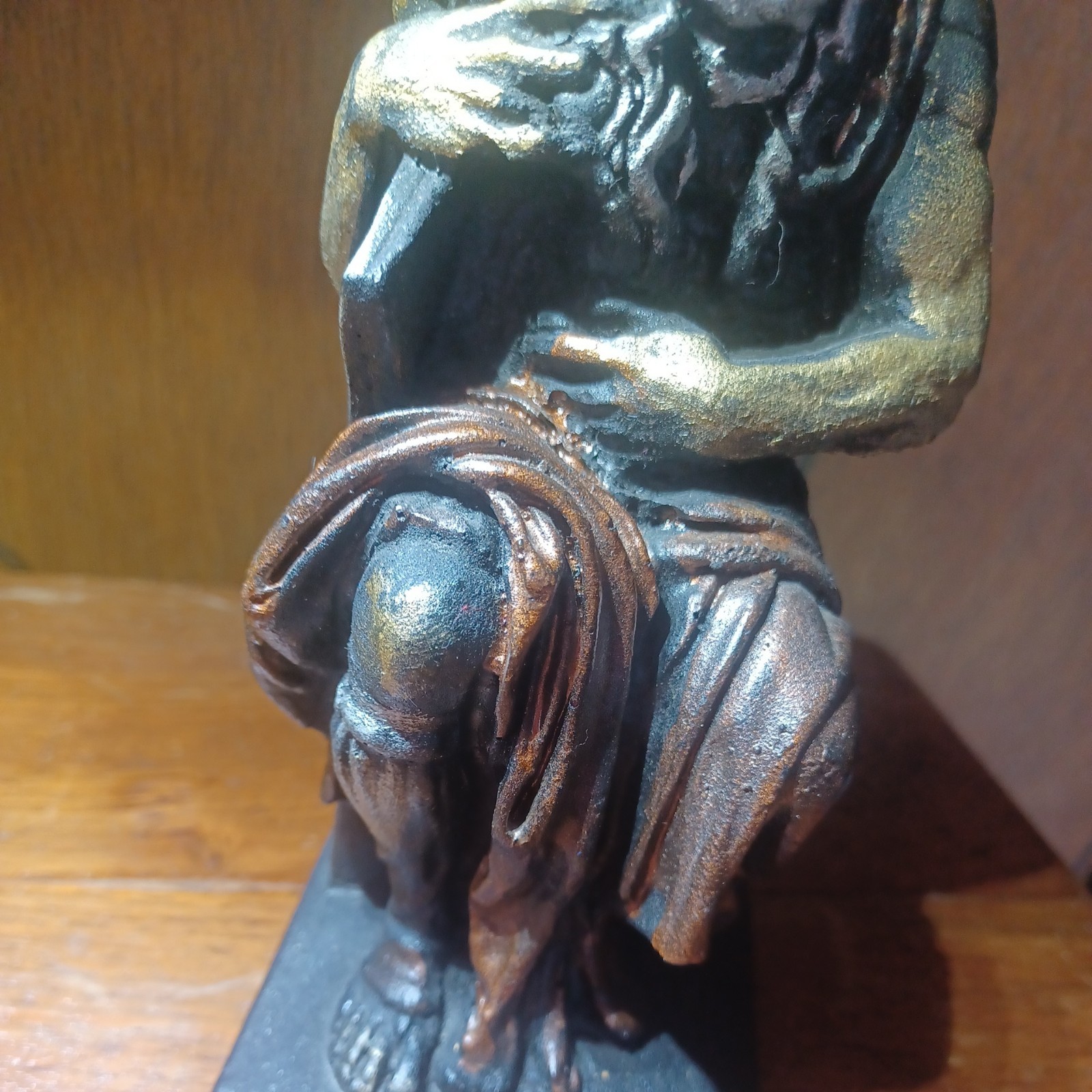 Vintage 7.5 Inch Michelangelo MOSES Sculpture Handcrafted From Coal