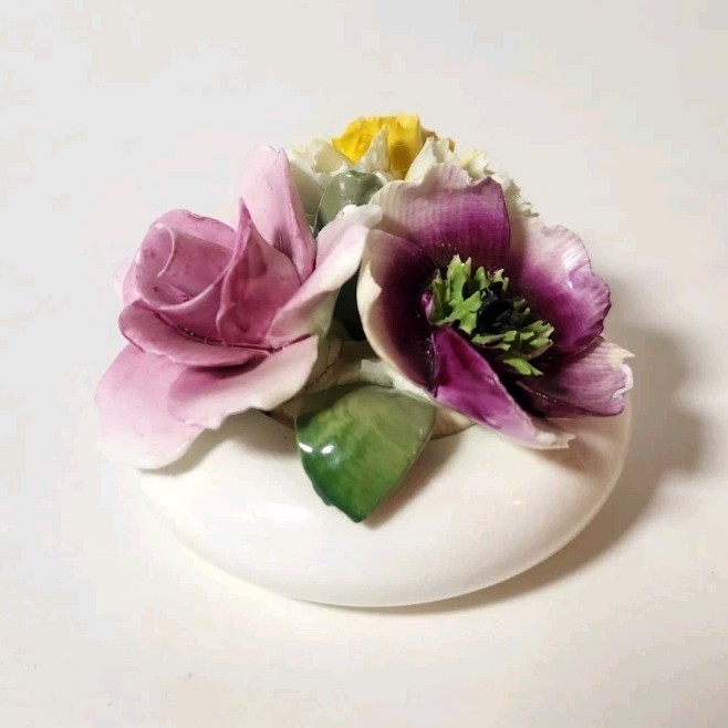 Healacraft Bone China Floral Figurine Hand painted, England 2.75″ ×3.75 “