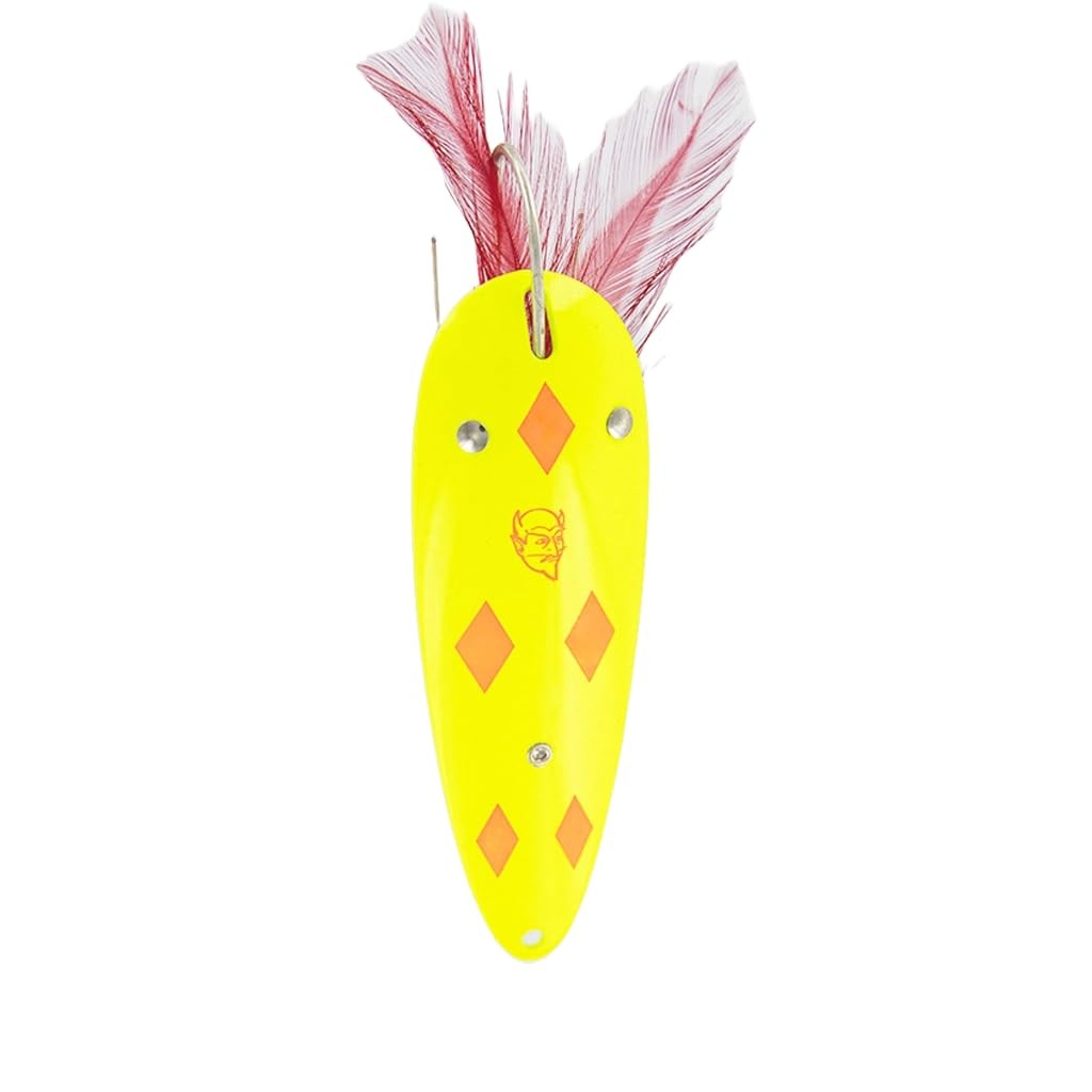 Dardevle (Weedless) – Chrt w/Flo Orange Diamonds 3/4 oz. – 2 7/8″ x 1 3/16″