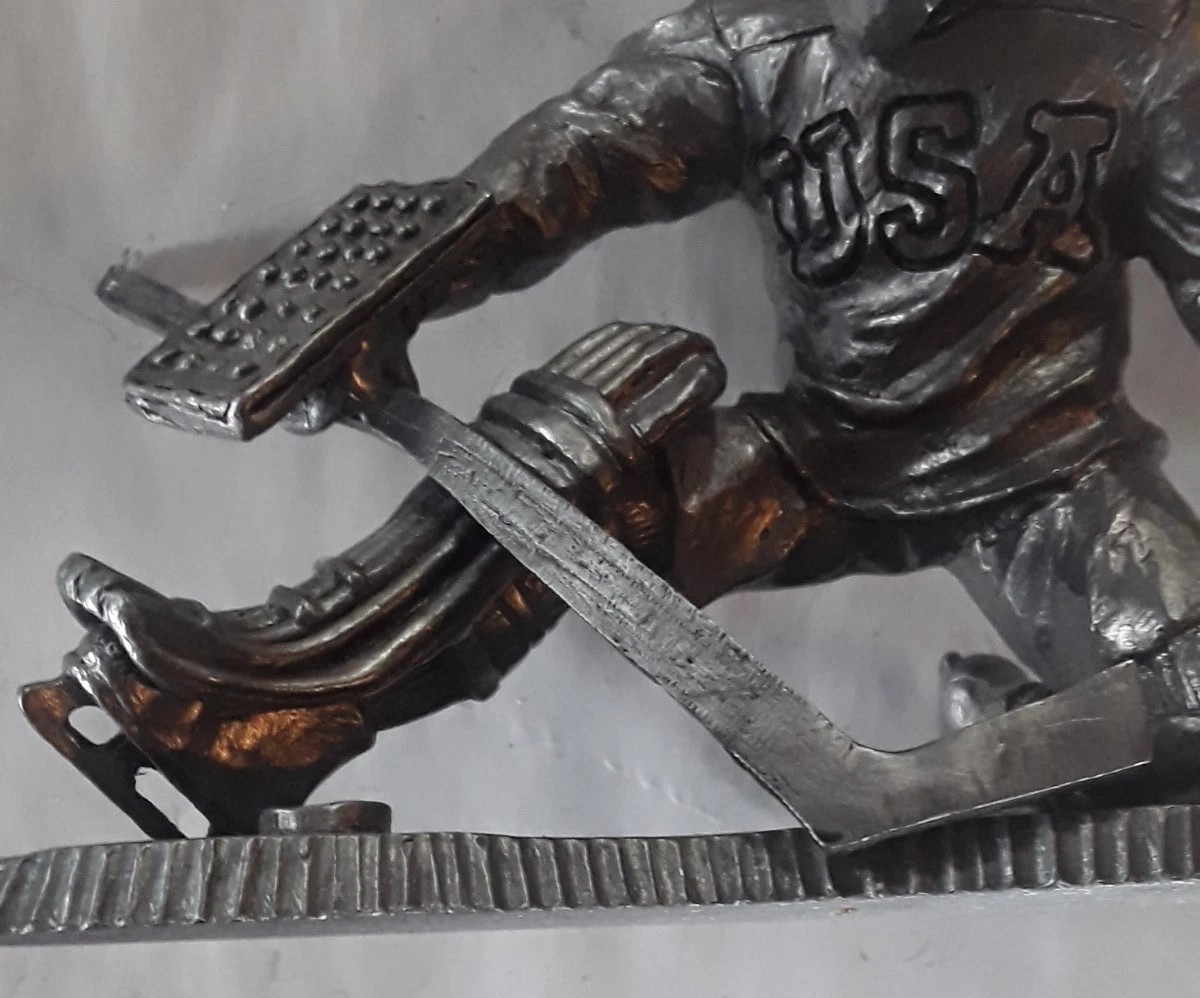 Michael Ricker – SIGNED Olympic Hockey Goalie Sculpture – Pewter – Team USA #70