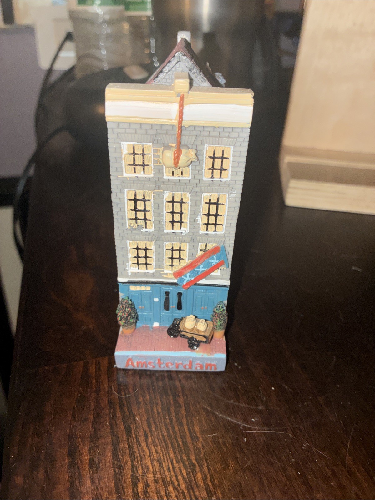Amsterdam Canal House Figurine Anne Frank House Miniature Souvenir Polystone