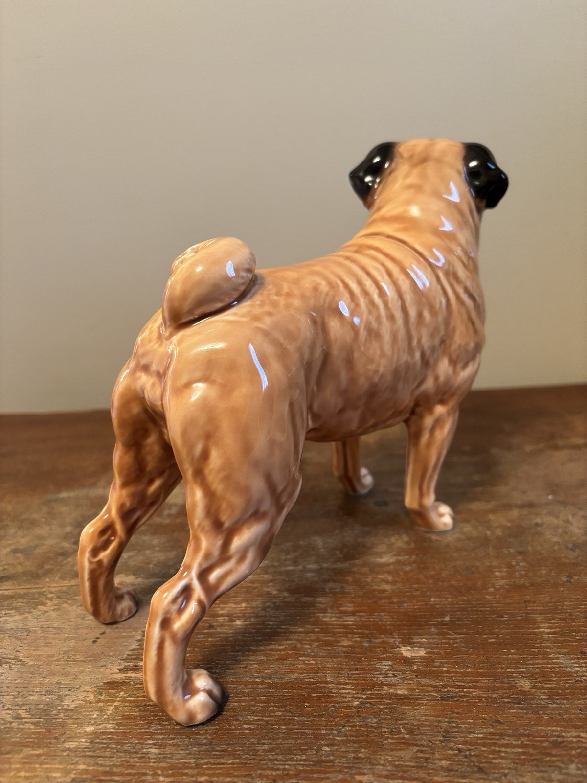 Vintage Shafford Japan Pug Dog Marked 163 Ceramic Figurine Excellent 6” Tall