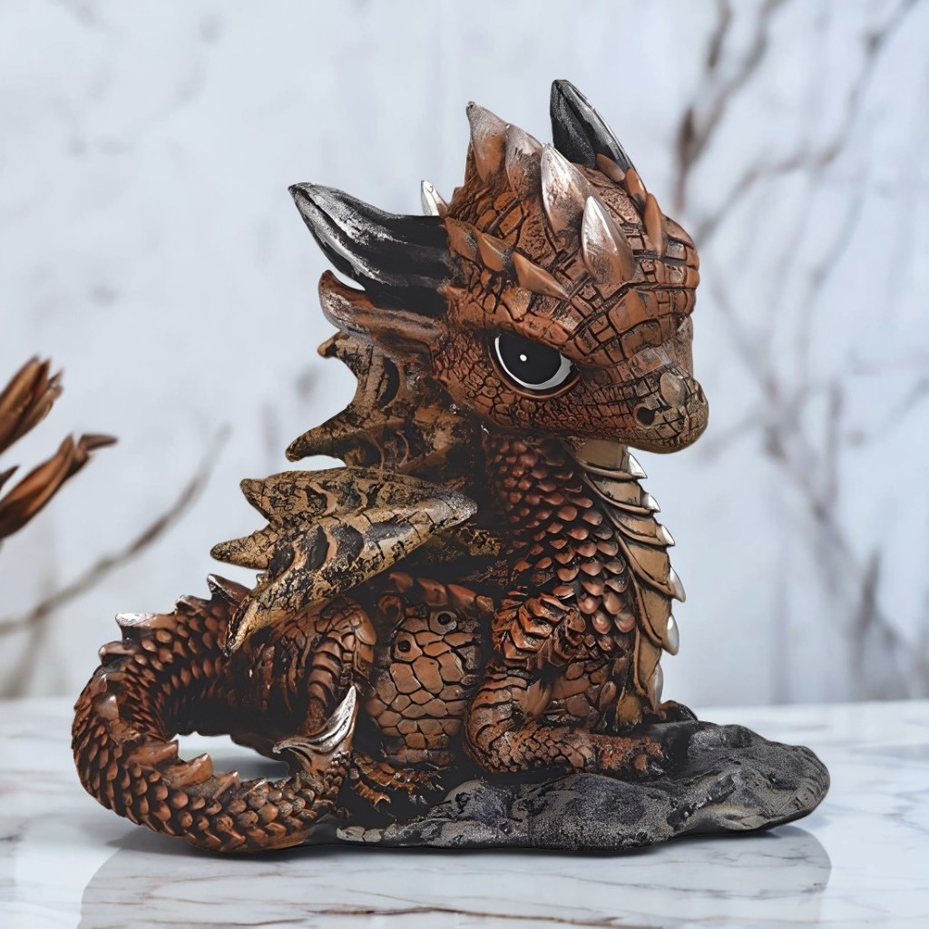 4″H Dragon Sitting Figurine Ornament Home Decor Unique Gift