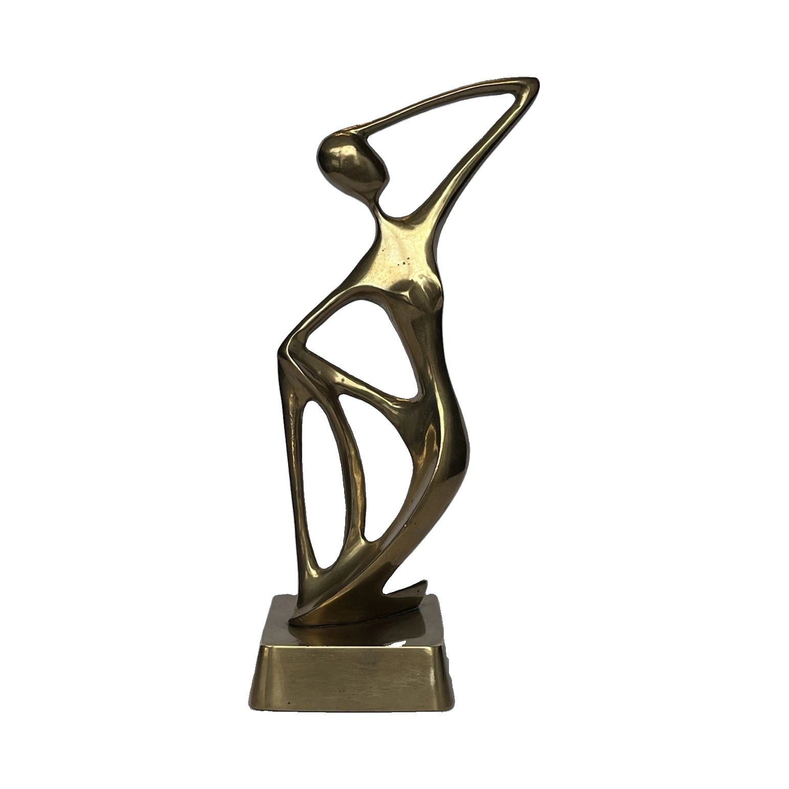 Vintage HIMARK Brass Abstract Woman Sculpture Dancer Mid-Century Modern Taiwan
