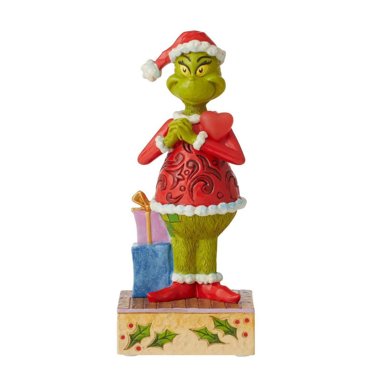 Dr. Seuss The Grinch with Large Red Heart Lit Figurine, 7″