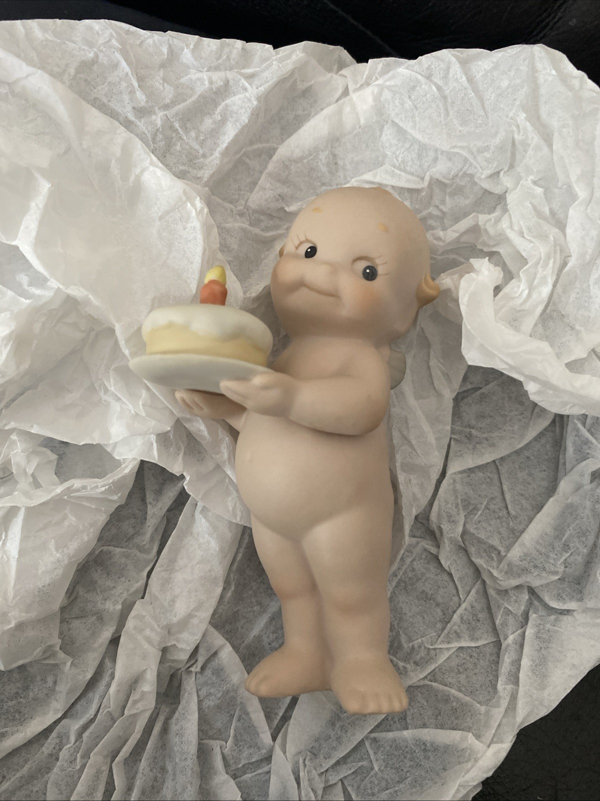 VTG Jesco Kewpie Doll Ceramic Figure Birthday Cake Topper 1 Candle Figurine