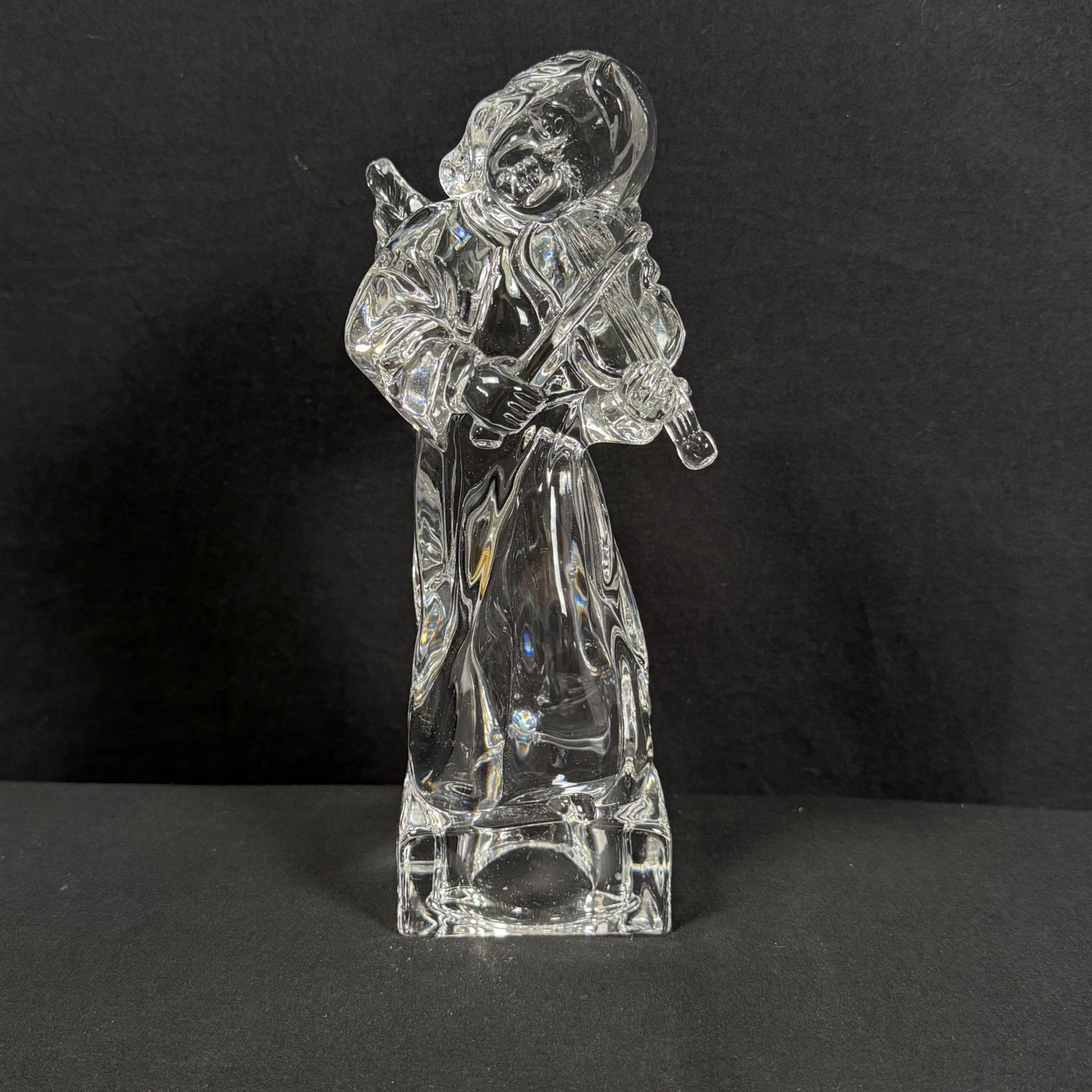 Mikasa Herald Collection Angelic Violin Figurine 7.5″ Clear Lead Crystal Vintage