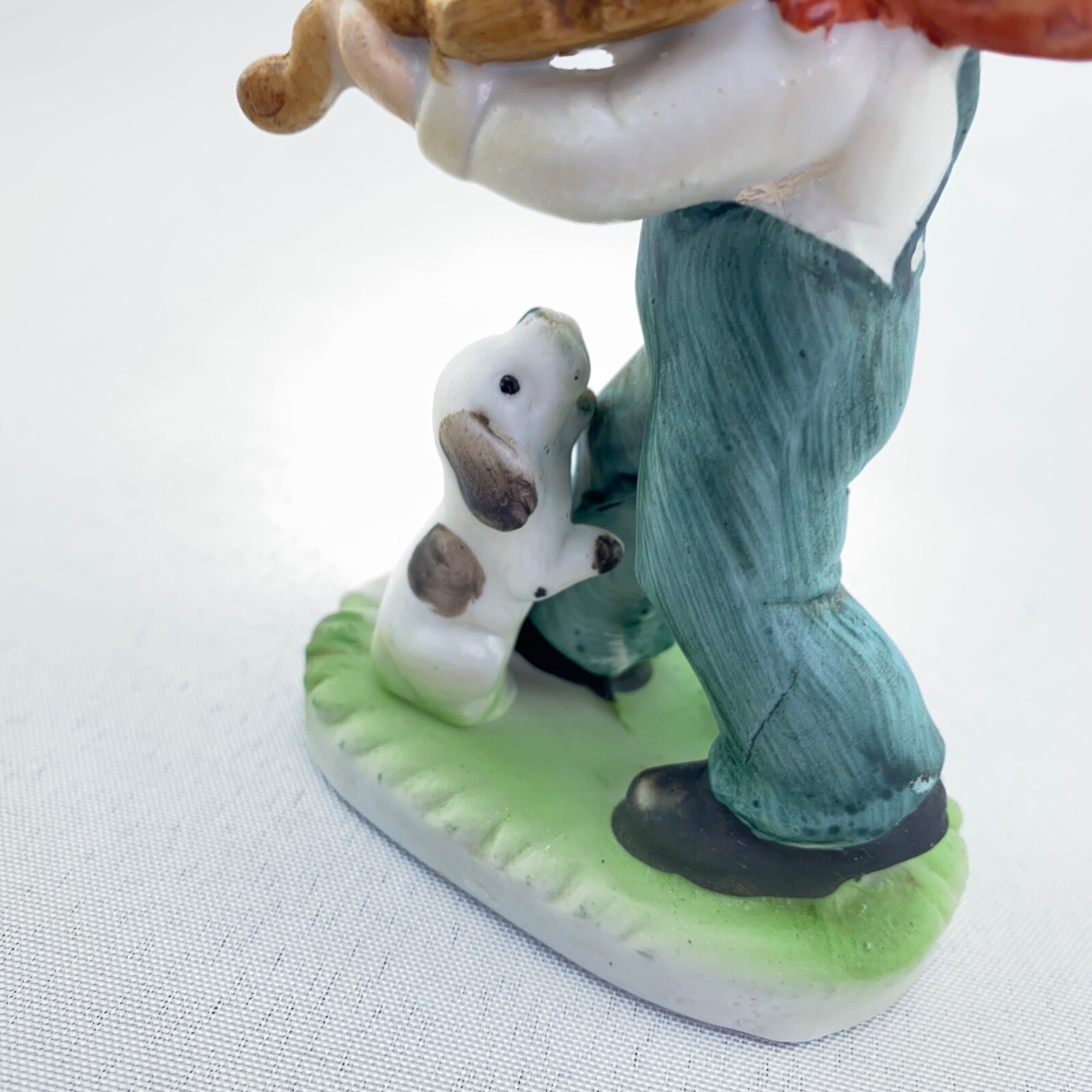 Vintage Puppy Love Young Boy Figurine Playing Violin with Dog