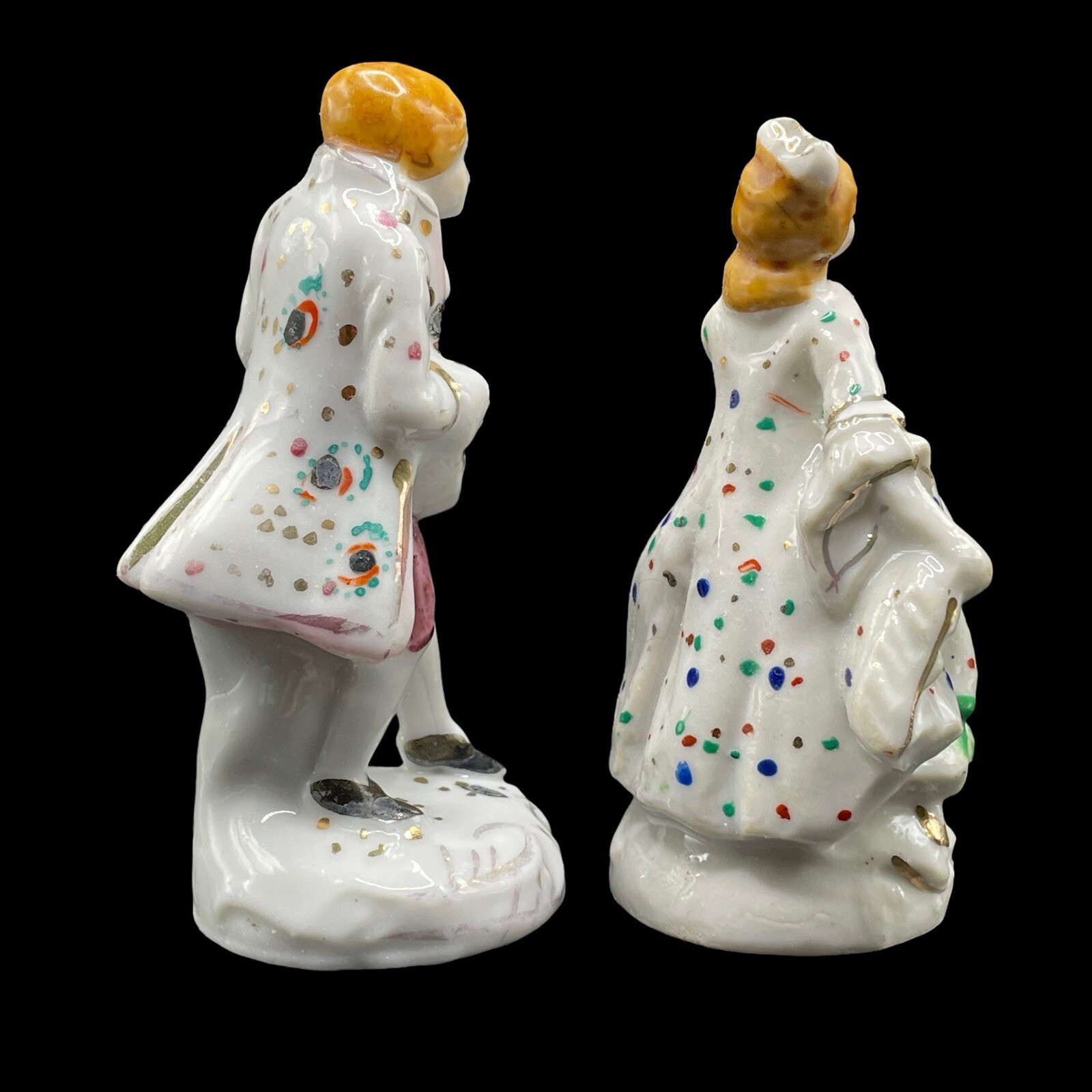 Victorian Style Courting Couple Ceramic Figurines Made In Japan Vintage